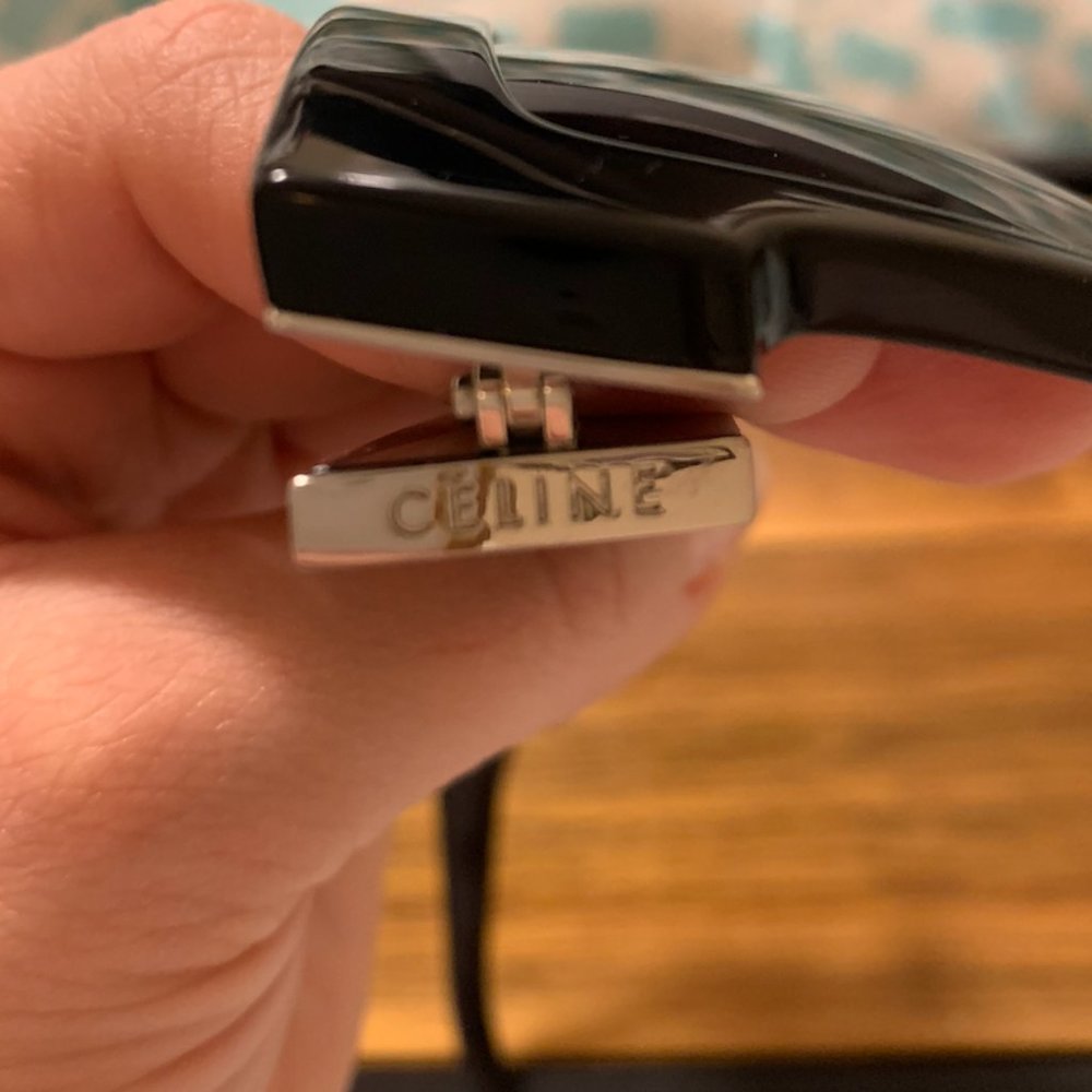 Celine Black Oversized Shield Sunglasses - Picture 8 of 12